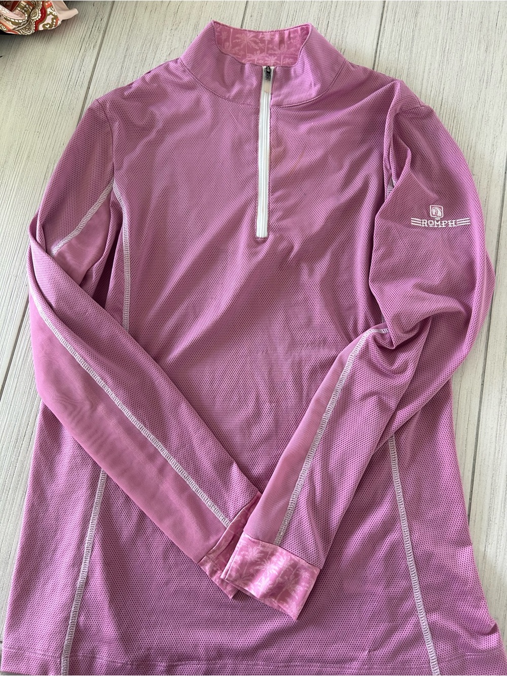 Romfh Pink Quarter-Zip Long Sleeve sunshirt